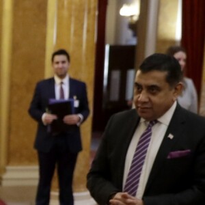 Le prince Harry, duc de Sussex, lors d'un déjeuner avec des membres du Commonwealth à Lancaster House, Londres le 30 janvier 2019.