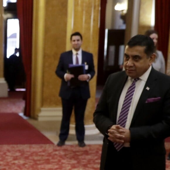 Le prince Harry, duc de Sussex, lors d'un déjeuner avec des membres du Commonwealth à Lancaster House, Londres le 30 janvier 2019.