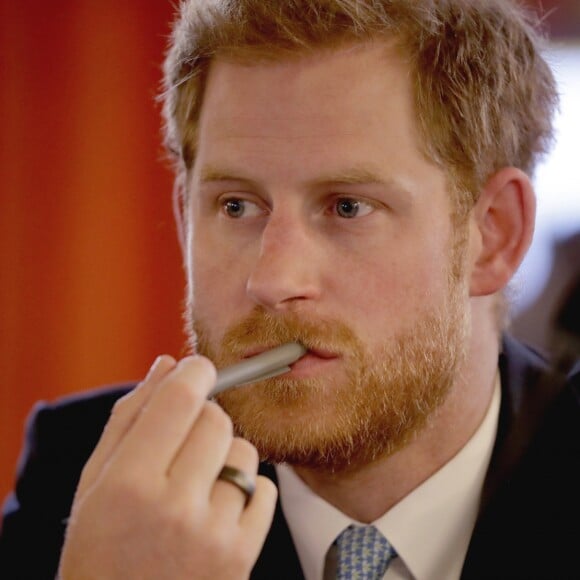 Le prince Harry, duc de Sussex, lors d'un déjeuner avec des membres du Commonwealth à Lancaster House, Londres le 30 janvier 2019.