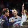 Tom Brady fête la victoire des New England Patriots au Super Bowl LIII à Atlanta. Le 3 février 2019.