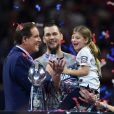 Tom Brady fête la victoire des New England Patriots au Super Bowl LIII à Atlanta. Le 3 février 2019.