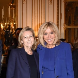 Louis Schweitzer, Claire Chazal et la Première Dame Brigitte Macron - Remise des insignes de chevalier de l'Ordre national de la Légion d'Honneur au metteur en scène Olivier Py au ministère de la Culture à Paris, le 6 février 2019. © Giancarlo Gorassini/Bestimage