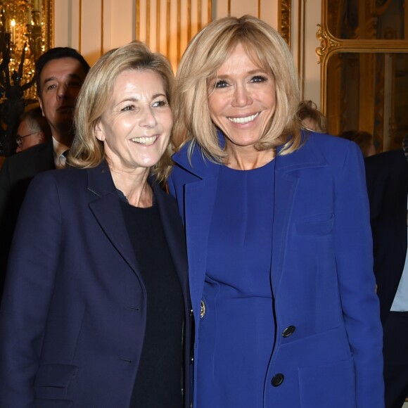 Claire Chazal et Brigitte Macron - Remise des insignes de chevalier de l'Ordre national de la Légion d'Honneur au metteur en scène Olivier Py au ministère de la Culture à Paris, le 6 février 2019. © Giancarlo Gorassini/Bestimage