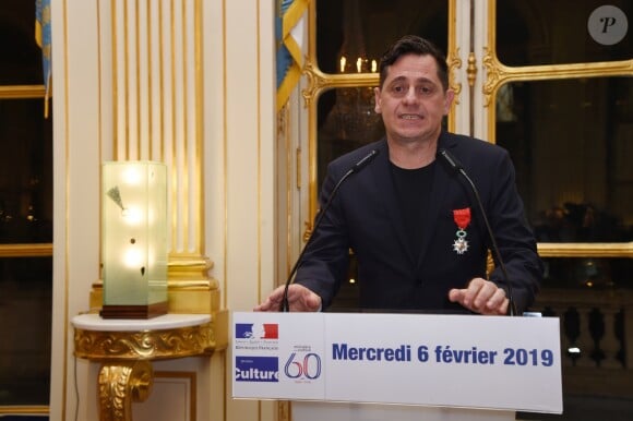 Remise des insignes de chevalier de l'Ordre national de la Légion d'Honneur au metteur en scène Olivier Py au ministère de la Culture à Paris, le 6 février 2019. © Giancarlo Gorassini/Bestimage