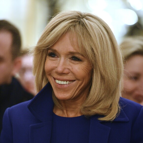 Brigitte Macron - Remise des insignes de chevalier de l'Ordre national de la Légion d'Honneur au metteur en scène Olivier Py au ministère de la Culture à Paris, le 6 février 2019. © Giancarlo Gorassini/Bestimage