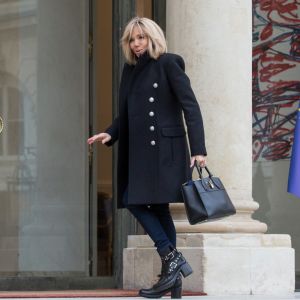 Brigitte Macron arrive au palais de l'Elysée à Paris le 6 février 2019. © Stéphane Lemouton / Bestimage