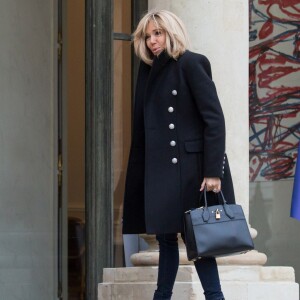 Brigitte Macron arrive au palais de l'Elysée à Paris le 6 février 2019. © Stéphane Lemouton / Bestimage