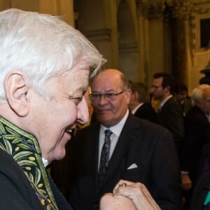 Jacques Perrin et Claudia Cardinale - Installation de Jacques Perrin à l'Academie des beaux-arts sous la coupole de l'Institut de France à Paris le 6 février 2018. © Cyril Moreau/Bestimage