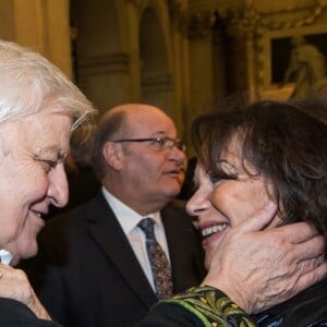 Jacques Perrin et Claudia Cardinale - Installation de Jacques Perrin à l'Academie des beaux-arts sous la coupole de l'Institut de France à Paris le 6 février 2018. © Cyril Moreau/Bestimage