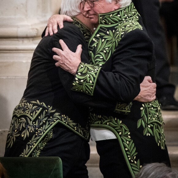 Jacques Perrin et Jean-Jacques Annaud - Installation de Jacques Perrin à l'Academie des beaux-arts sous la coupole de l'Institut de France à Paris le 6 février 2018. © Cyril Moreau/Bestimage