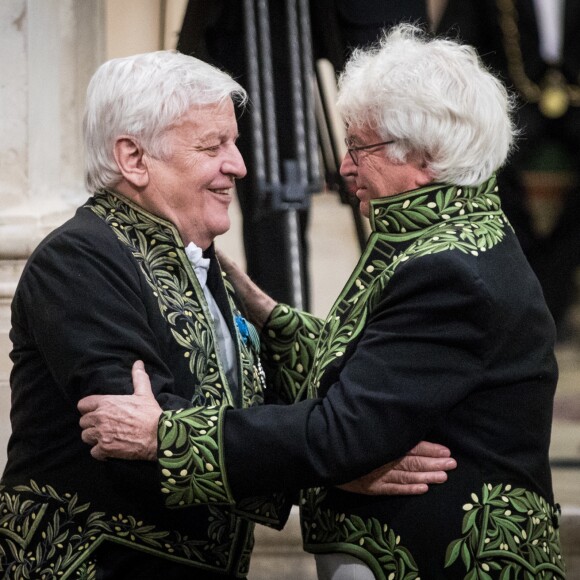 Jacques Perrin et Jean-Jacques Annaud - Installation de Jacques Perrin à l'Academie des beaux-arts sous la coupole de l'Institut de France à Paris le 6 février 2018. © Cyril Moreau/Bestimage