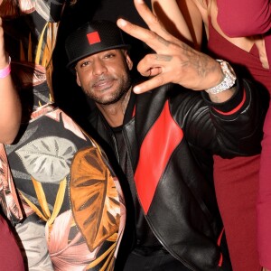Exclusif - Le rappeur Booba fête son 41ème anniversaire au club Hobo et par la même occasion lance sa bouteille de Whisky nommée "Duc" à Paris le 12 décembre 2017. © Rachid Bellak/Bestimage