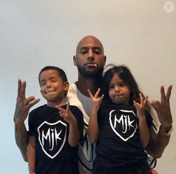 Booba avec ses enfants Luna et Omar. Photo publiée sur Instagram en décembre 2018.