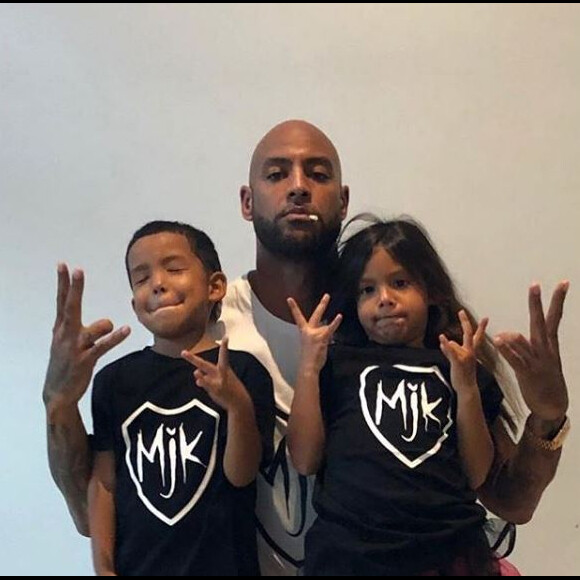 Booba avec ses enfants Luna et Omar. Photo publiée sur Instagram en décembre 2018.