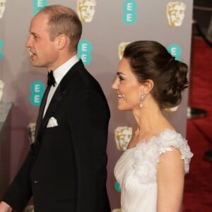 Le prince William et Catherine Kate Middleton, la duchesse de Cambridge arrivent à la 72ème cérémonie annuelle des BAFTA Awards au Royal Albert Hall à Londres, le 10 février 2019.