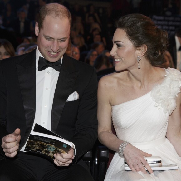 Le prince William et Catherine Kate Middleton, la duchesse de Cambridge lors de la 72ème cérémonie annuelle des BAFTA Awards au Royal Albert Hall à Londres, le 10 février 2019.