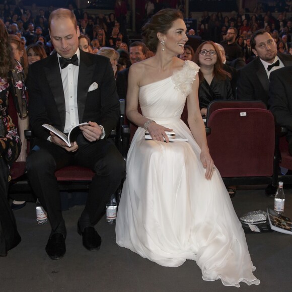 Le prince William et Catherine Kate Middleton, la duchesse de Cambridge lors de la 72ème cérémonie annuelle des BAFTA Awards au Royal Albert Hall à Londres, le 10 février 2019.