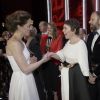 Catherine (Kate) Middleton, duchesse de Cambridge, Olivia Colman, Yorgas Lanthimos et Tony McNamara à la 72ème cérémonie annuelle des BAFTA Awards au Royal Albert Hall à Londres, Royaume Uni, le 10 février 2019.