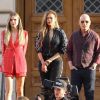 Heidi Klum, Tyra Banks, Howie Mandel, Simon Cowell - Le jury de 'America's Got Talent' en pleine tournage à Los Angeles, le 25 mars 2018