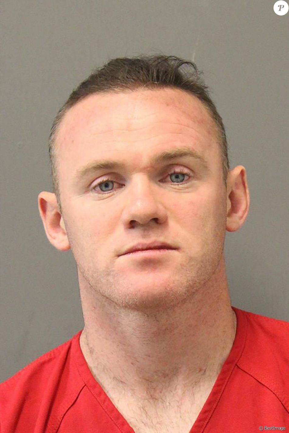 Mugshot de Wayne Rooney, arrêté en décembre 2018 à l&#039;aéroport de Washington pour ivresse et injures. Le 16 décembre 2018.
