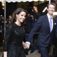 La princesse Marie et le prince Joachim de Danemark le 20 février 2019 au palais de Fredensborg pour un concert commémorant le premier anniversaire de la mort du prince Henrik.