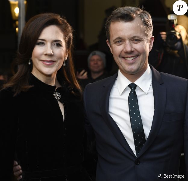 La princesse Mary et le prince Frederik de Danemark le 20 février 2019 au palais de Fredensborg pour un concert commémorant le premier anniversaire de la mort du prince Henrik.