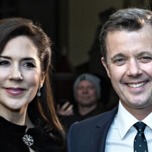 La princesse Mary et le prince Frederik de Danemark le 20 février 2019 au palais de Fredensborg pour un concert commémorant le premier anniversaire de la mort du prince Henrik.