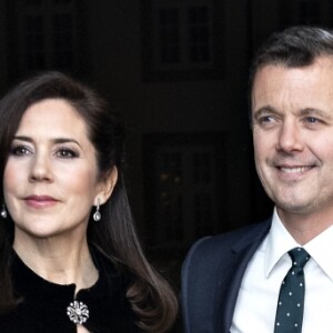 La princesse Mary et le prince Frederik de Danemark le 20 février 2019 au palais de Fredensborg pour un concert commémorant le premier anniversaire de la mort du prince Henrik.