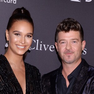 Robin Thicke et sa compagne April Love Geary, enceinte - Les célébrités posent lors de la soirée des Pre-Grammy Awards à Los Angeles le 10 février 2019.