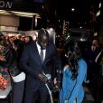 Mamadou Sakho et sa femme Majda arrivent à la première de Captain Marvel à Londres le 27 février 2019
