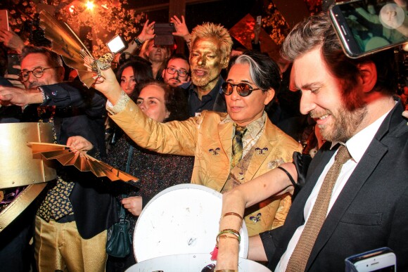 Semi-exclusif - Satya Oblette et Kenzo Takada pendant la soirée "Kenzo Takada's Birthday Night" pour fêter les 80 ans de Kenzo Takada au Pavillon Ledoyen à Paris, France, le 28 février 2019. © Philippe Baldini/Bestimage Semi-Exclusive - Celebs attending the 80th Kenzo Takada Birthday Party at Pavillon Ledoyen in Paris, France on February 28, 2019.28/02/2019 - Paris