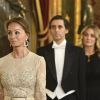 Isabel Preysler faisait partie des invités conviés par le roi Felipe VI et la reine Letizia d'Espagne, le 27 février 2019 au palais royal à Madrid à un dîner de gala en l'honneur de la visite du président du Pérou, Martin Alberto Vizcarra Cornejo.