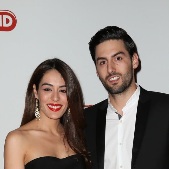 Sofia Essaidi et son compagnon Adrien Galo au dîner "Unitaid" au conseil économique social et environnemental à Paris.