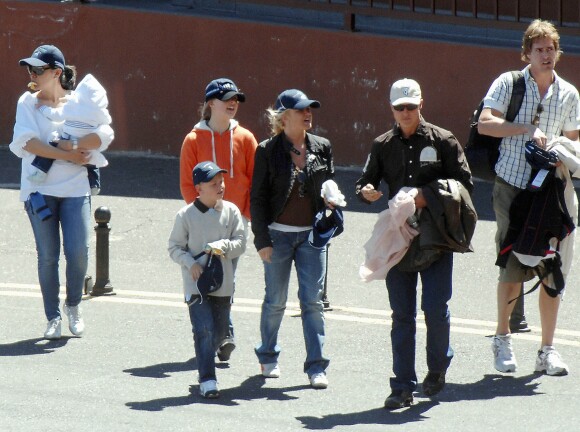Michael Schumacher, sa femme Corinna et leurs enfants Gina Maria et Mick en vacances à Tenerife en avril 2007.