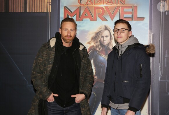 Frank Delay et son fils Kezian - Avant-première du film "Captain Marvel" au Grand Rex à Paris le 5 mars 2019. © Denis Guignebourg/Bestimage