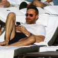 Le DJ David Guetta sur une plage à Miami, le 09 mars 2019.