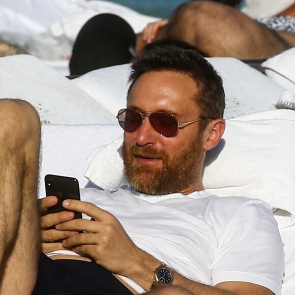 Le DJ David Guetta sur une plage à Miami, le 09 mars 2019.