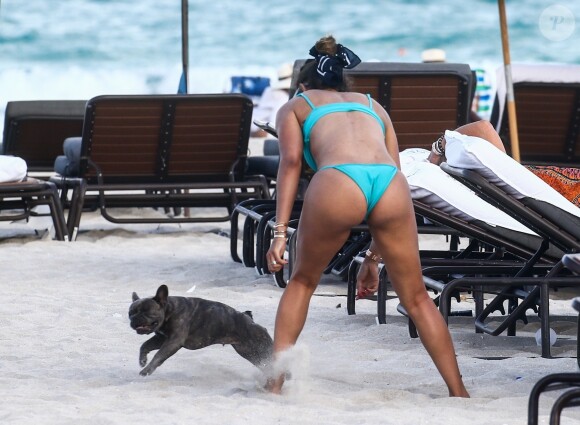 Jessica Ledon sur une plage à Miami, le 09 mars 2019.