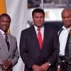 Mohamed Ali, Joe Frazier et George Foreman. 