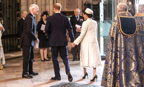 Le prince Harry, duc de Sussex, et Meghan Markle, duchesse de Sussex, enceinte - La famille royale britannique à la messe en l'honneur de la journée du Commonwealth à l'abbaye de Westminster à Londres, Royaume Uni, le 11 mars 2019.