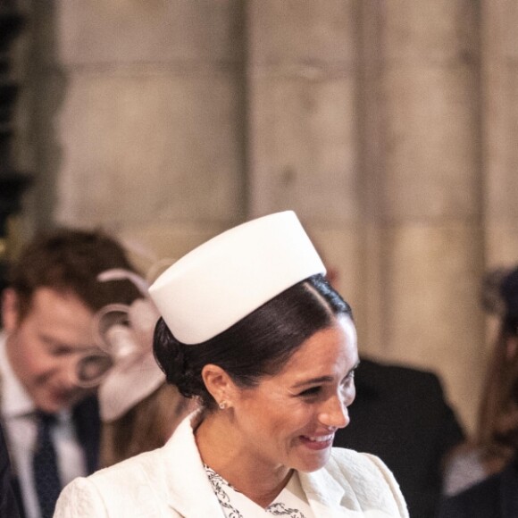 Le prince William, duc de Cambridge, le prince Harry, duc de Sussex, Meghan Markle, enceinte, duchesse de Sussex, le prince Charles, prince de Galles lors de la messe en l'honneur de la journée du Commonwealth à l'abbaye de Westminster à Londres le 11 mars 2019.