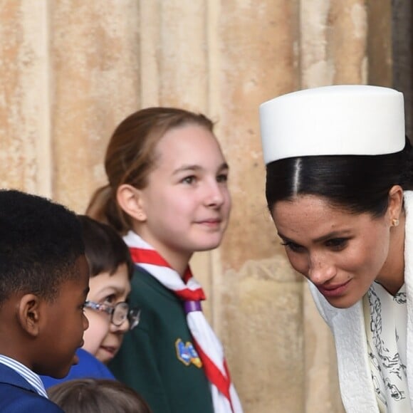 Meghan Markle, enceinte, duchesse de Sussex - Départ des participants à la messe en l'honneur de la journée du Commonwealth à l'abbaye de Westminster à Londres le 11 mars 2019.
