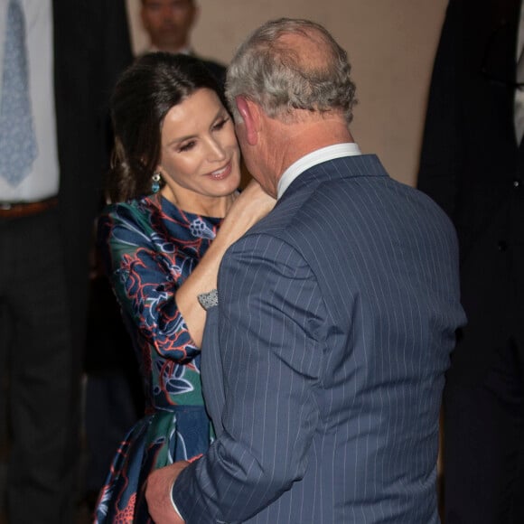 La reine Letizia d'Espagne (robe Carolina Herrera) inaugurait le 13 mars 2019 avec le prince Charles l'exposition "Sorolla: Spanish Master of Light" à la National Gallery à Londres.