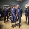 La reine Letizia d'Espagne (robe Carolina Herrera) inaugurait le 13 mars 2019 avec le prince Charles l'exposition "Sorolla: Spanish Master of Light" à la National Gallery à Londres.