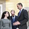 Le roi Felipe VI d'Espagne recevait le 11 mars 2019 au palais du Pardo à Madrid les lauréats du 37e concours scolaire "Qu'est-ce qu'un roi pour toi ?".