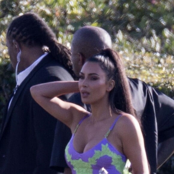 Exclusif - Kim Kardashian et Kanye West au mariage du rappeur Chance The Rapper et de sa compagne Kirsten Corley à Newport Beach. Le 9 mars 2019.