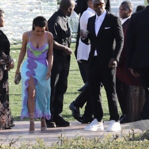 Exclusif - Kim Kardashian et Kanye West au mariage du rappeur Chance The Rapper et de sa compagne Kirsten Corley à Newport Beach. Le 9 mars 2019.