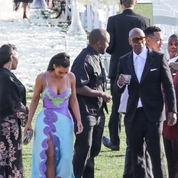 Exclusif - Kim Kardashian et Kanye West au mariage du rappeur Chance The Rapper et de sa compagne Kirsten Corley à Newport Beach. Le 9 mars 2019.