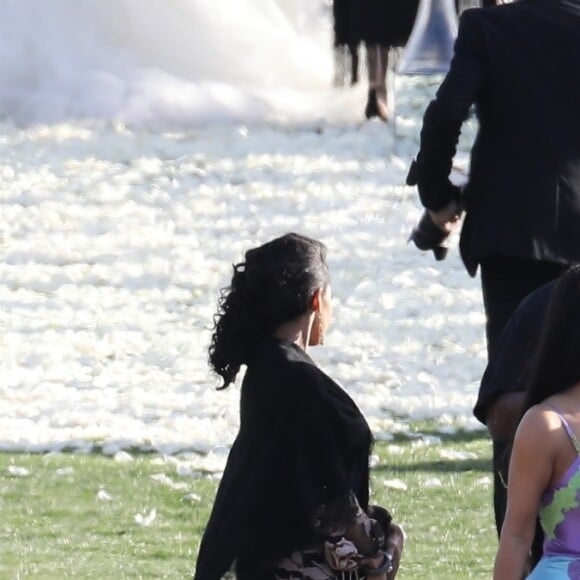 Exclusif - Kim Kardashian et Kanye West au mariage du rappeur Chance The Rapper et de sa compagne Kirsten Corley à Newport Beach. Le 9 mars 2019.