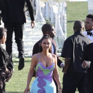 Exclusif - Kim Kardashian et Kanye West au mariage du rappeur Chance The Rapper et de sa compagne Kirsten Corley à Newport Beach. Le 9 mars 2019.